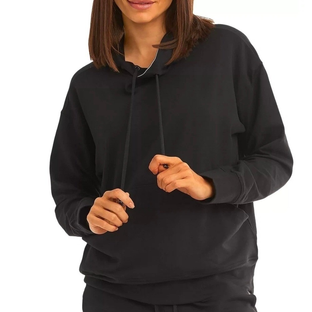 Koral Pullover Hoodie Women Large Black Athleisure Loungewear relaxed USA Cozy